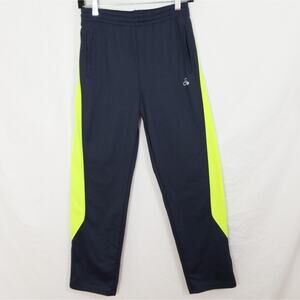 Tek Gear charcoal neon yellow track pants sweats